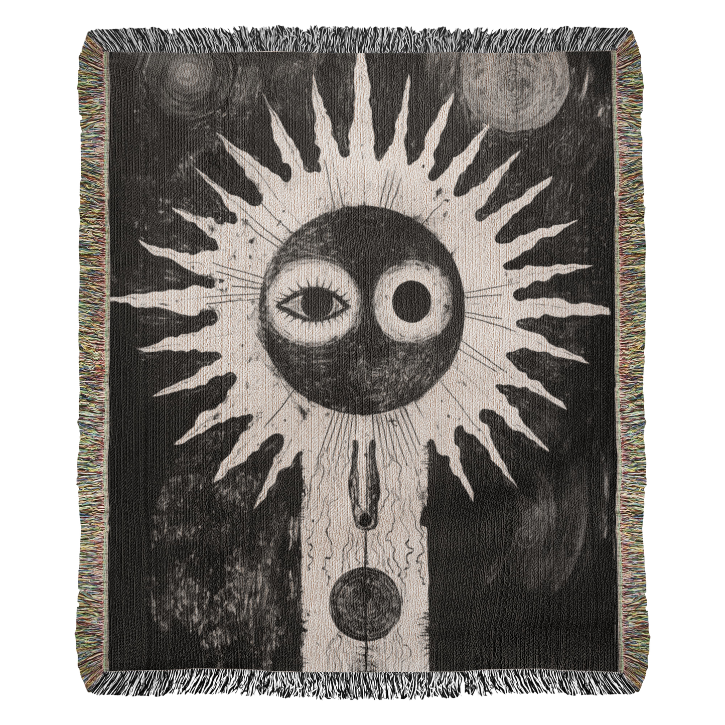 Dark Sun Woven Tapestry Blanket